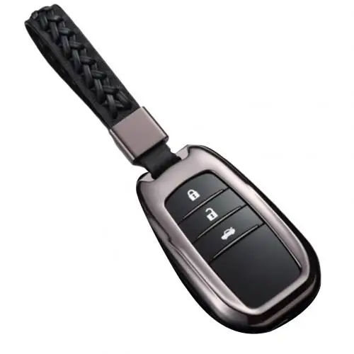 Алюминиевый сплав чехол для ключа автомобиля для Toyota Camry Corolla CHR Prado RAV4 автомобильные аксессуары для интерьера - Название цвета: Grey