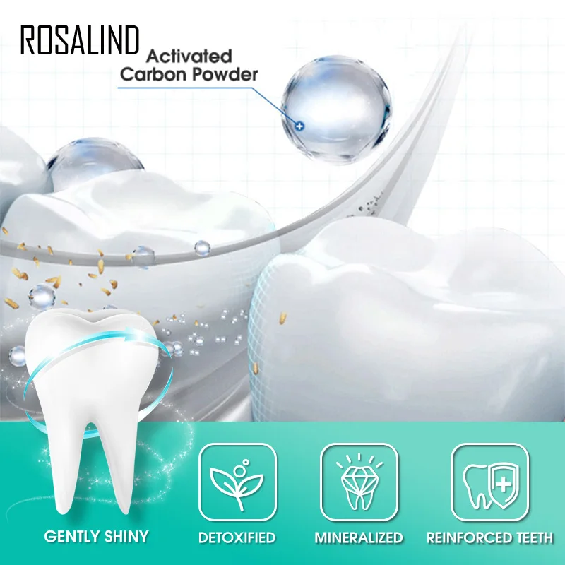 

ROSALIND Teeth Whitening Oral Powder Activated Charcoal Carbon Hygiene Cleaning Teeth Dental Instrument Tools Equipment 30g