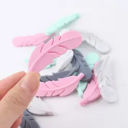 Silicone Teether Feather Beads Handmade Accessories Teething Toys For Infant Newborn Gift Baby Teether Food Grade Silicone Toys