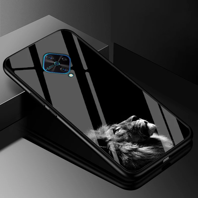 Premium Tempered Glass Back Case with Soft Bumper