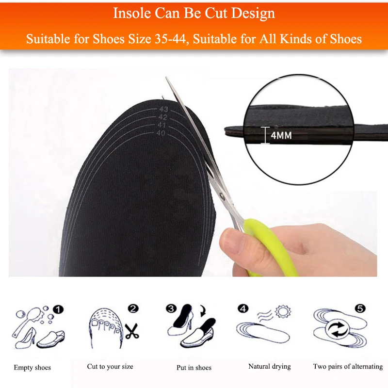 Вельветовые USB стельки с подогревом, регулируемый размер, раздельная теплая подушка для ног, тепловая подушка для ног, теплые стельки для здоровья, электрическая подошва для ног - Цвет: Size adjustable