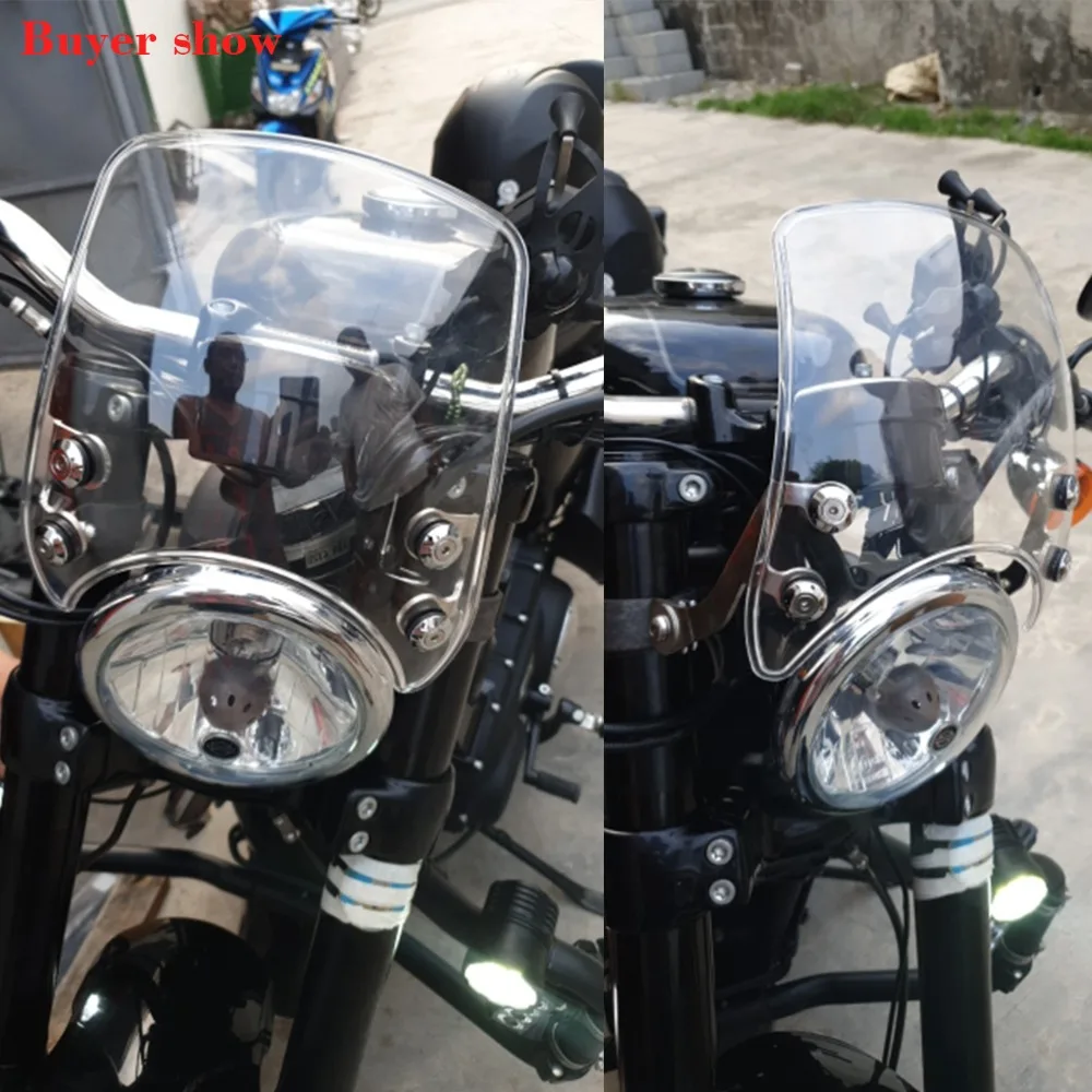 Ветровое стекло 39 мм мотоцикл лобовое стекло прозрачное для Harley Sportster 883 1200 Roadster XL1200R пользовательские XL883C низкая