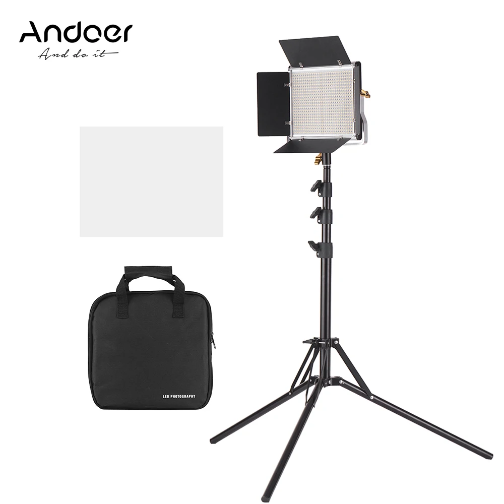 

Andoer LED Video Light and 78.7 Inches Stand Kit Dimmable 660 LED Bulbs Bi-Color Light Panel 3200-5600K for Studio Photography