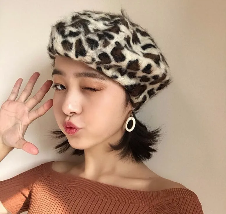 SHENGPALAE новые весенние шляпы с леопардовым принтом, корейская мода, винтажные женские шляпы FI079