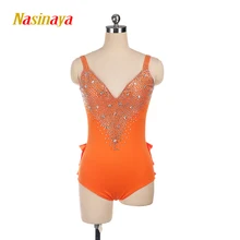 Воздушные трико для йоги, Одежда для танцев на шесте, танцевальный костюм, Художественный гимнастический тренировочный костюм для взрослых девочек, оранжевый цвет