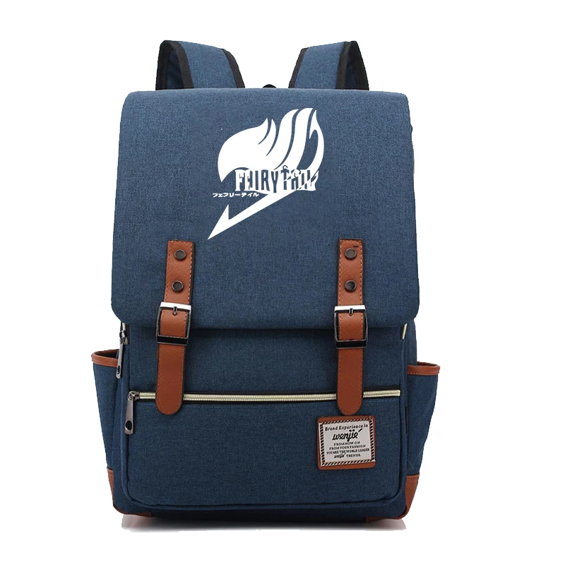 Canvas Backpack 17 Феи хвост печати холщовый рюкзак для ноутбука Женская Мужская школьная сумка аниме рюкзак в стиле Харадзюку сумки 16 дюймов Путешествия Рюкзак Sac Dos - Цвет: Canvas Backpack 17
