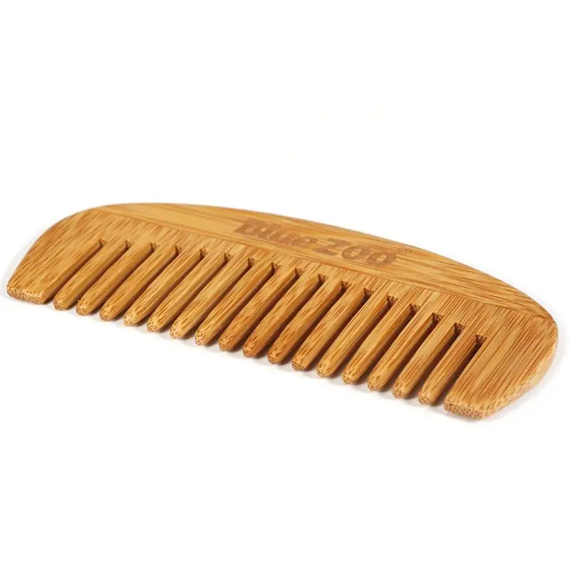 

12cm Length Mini Portable Natural Bamboo Wooden Hair Combs Curved Crescent Shape Anti-Static Health Care Comb Hair Styling Tool