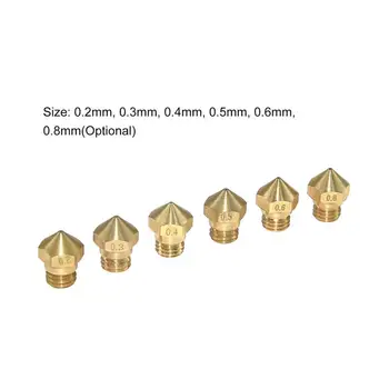 

10Pcs MK10 Brass Nozzle Extruder Print Head M7 Threaded 0.2/0.3/0.4/0.5/0.6/0.8mm For 1.75mm Filamnet 3D Printer Parts