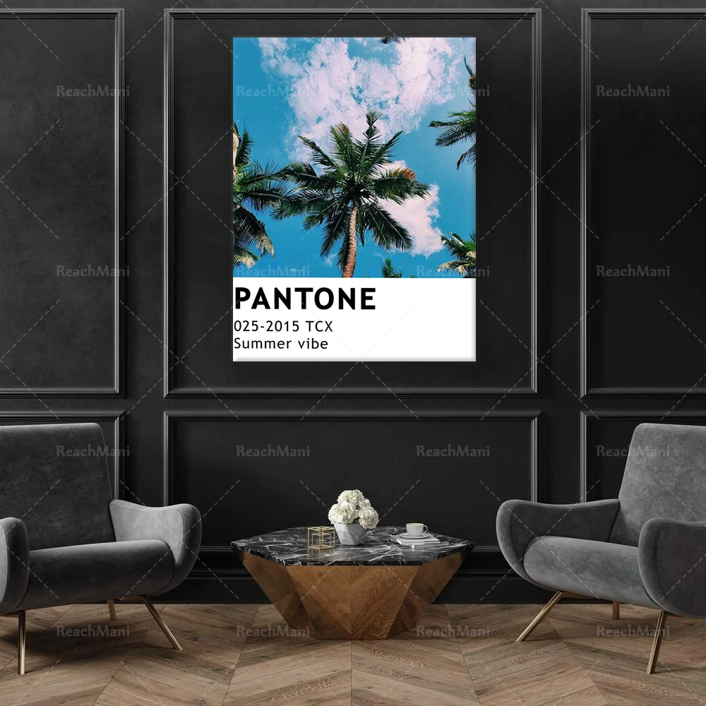 Poster Pantone Palms, Stampa Fotografica, Stampa Pantone Alla Moda, Poster Estetico, Poster Vintage Pantone, Poster Blu