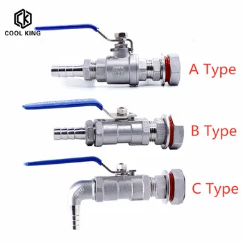 

CK 1/4" 3/8" 1/2" (DN8 DN10 DN15) SS304 Stainless Steel Weldless Compact Ball Valve & 6mm-25mm Barb-Homebrew Beer Kettle Pot