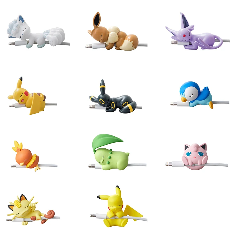 Accesorios de dibujos animados para teléfono móvil, Cable USB de protección de Anime para iphone, modelo de soporte para muñeca