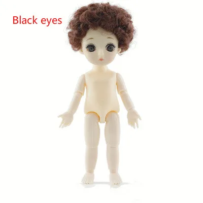 brown3 Голубые глаза Bjd мульти-шарнирная кукла 1/12 13 шарнирная Bjd Кукла 16 см голубые глаза оригинальные куклы принцессы для девочек Подарки на день рождения игрушки для детей - Цвет: brown3