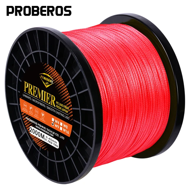 PROBEROS 300M&500M&1000M&2000M 9 stands PE Fishing Line Red/Green/Grey/Yellow/Blue  8 Weaves Braided Line 40LB-300LB PE Line - AliExpress