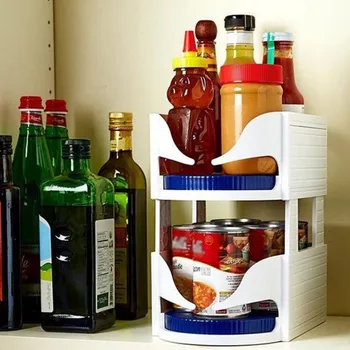 

Household Creative Kitchen Fridge Rotating Storage Stacking Seasoning Rack Organization Space Saving Clean Tidy Supply #2