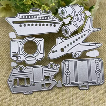 

HuiXiang Travel Metal Cutting Dies Stencils Scrapbooking Decorative Embossing Folder Carbon Steel Paper Card DIY Die Cuts
