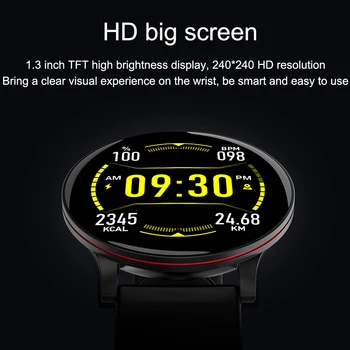 

Smart watch IP68 Heart rate smart bracelet women 1.3 inch big screen smart wristband blood pressure watch pk e58 n88 mi band 4 3