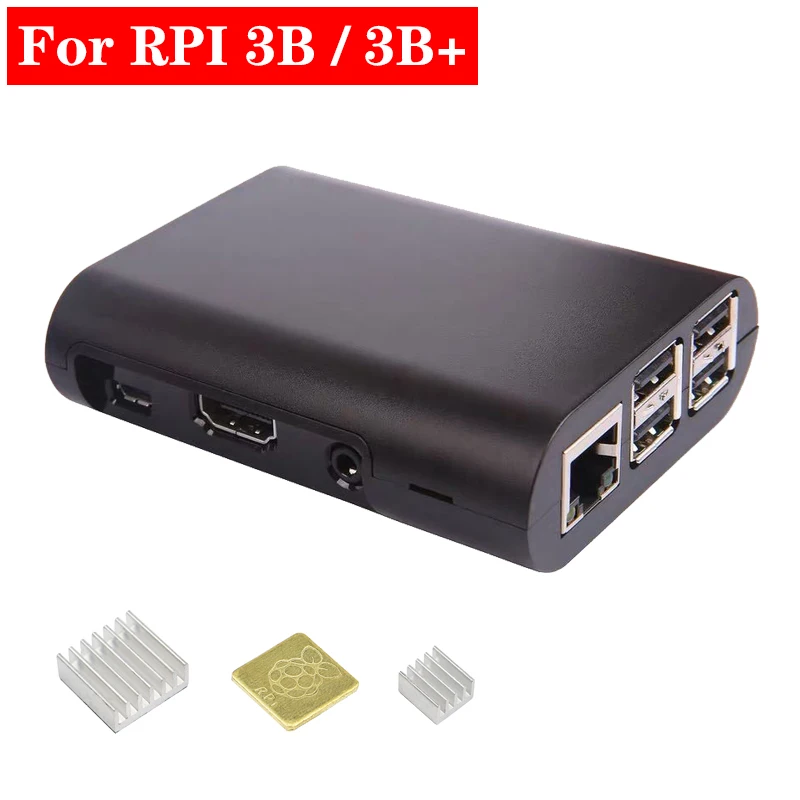Чехол для Raspberry Pi 3 ABS черный пластиковый корпус радиатор Model B + 2B|Аксессуары