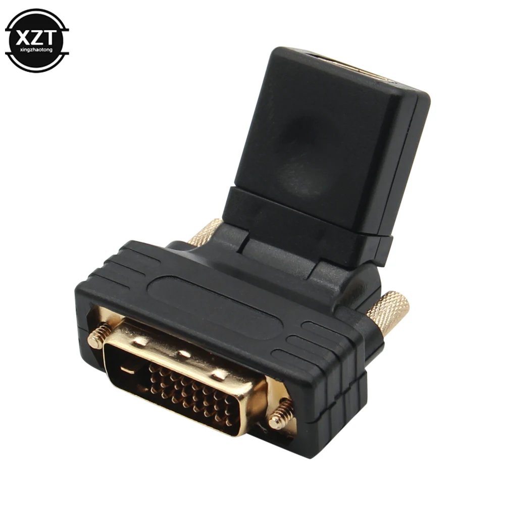 Адаптер HDMI-совместимый с DVI 24 + 1 pin Поворот на 360 градусов разъем Мама-папа адаптер