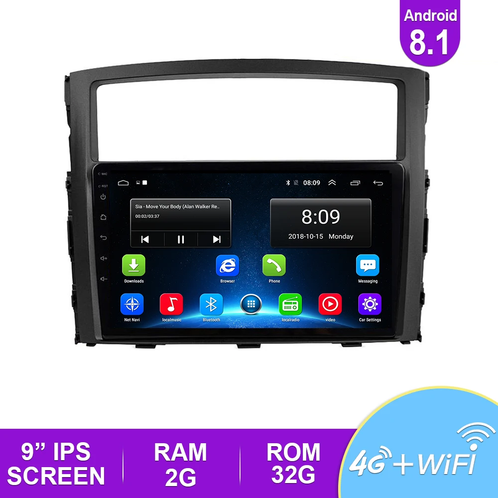 

Car Radio For Mitsubishi Pajero 4 V80 V90 2006-2014 Car Radio Multimedia Video Player Navigation GPS Android 8.1 No 2din 2 Din