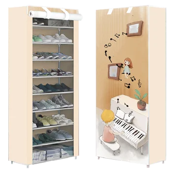 

Free Shipping Europe USA Simple Shoe Cabinet Multi-layer Dust-proof Cloth Shoe Rack Dormitory Storage Shelf Small Shelf