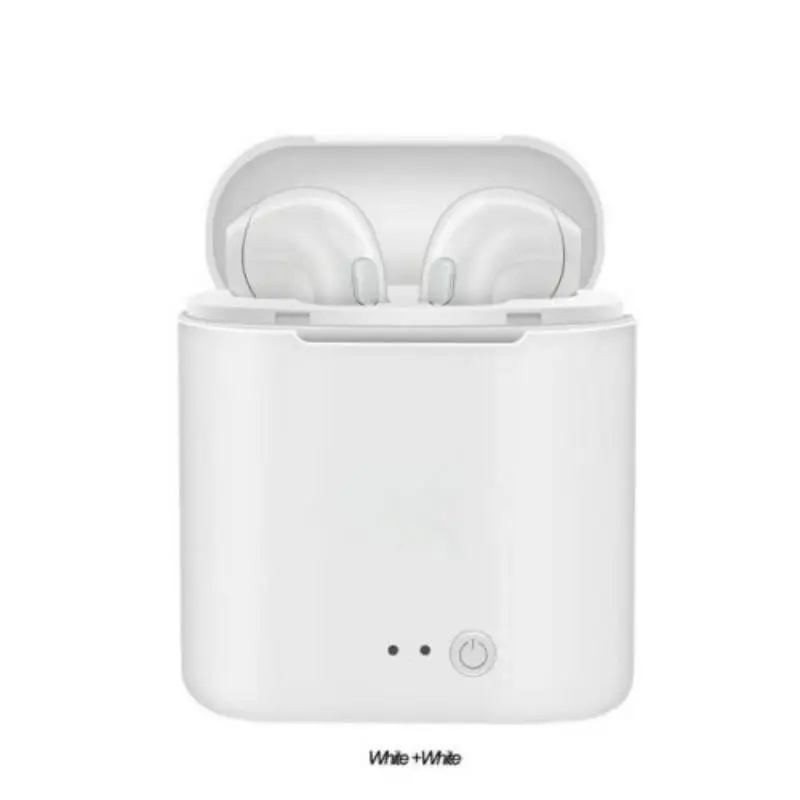 I7s TWS мини беспроводные Bluetooth наушники стерео наушники-вкладыши гарнитура для Iphone X 8 смарт-наушники для телефона с зарядным устройством - Цвет: Белый