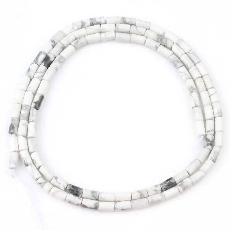 White Howlite 4x2 мм в форме колонны бирюзовый агат кварцевый Песчаник натуральный камень бусины для самостоятельного изготовления ювелирных изделий Шарм браслет ожерелье 15 дюймов - Цвет: White Howlite