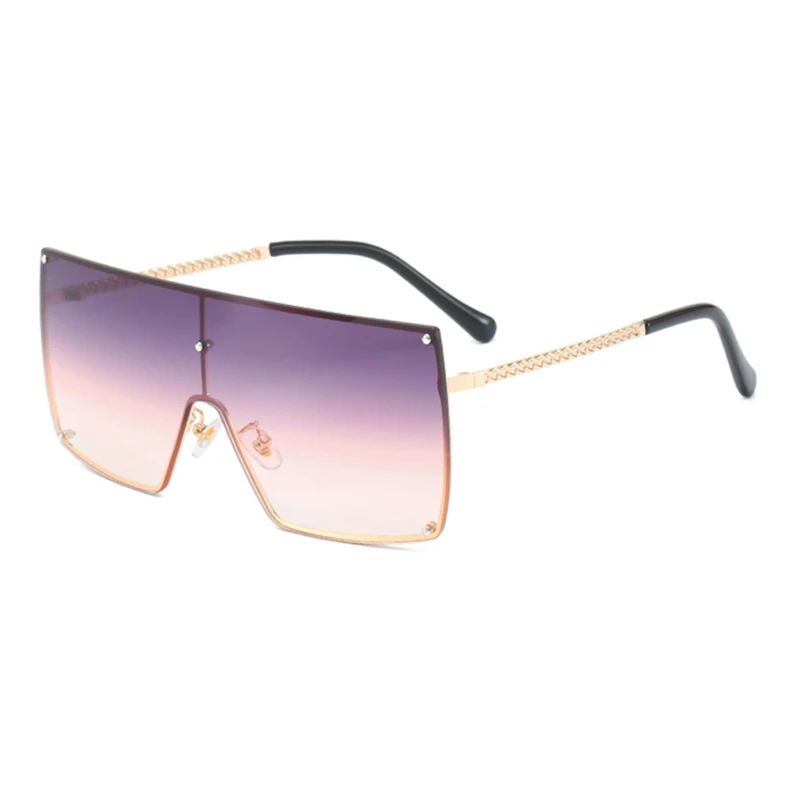 KEHU солнцезащитные очки без оправы женские новые модные квадратные солнцезащитные очки красные черные коричневые линзы УФ очки женские оттенки KE108 - Цвет линз: C5 Purple lens