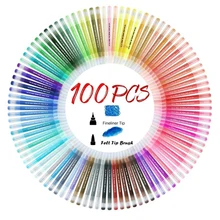 FineLiner Рисование акварелью с двойным наконечником кисть маркер ручка для раскрашивания манга каллиграфия Искусство школьные канцелярские принадлежности