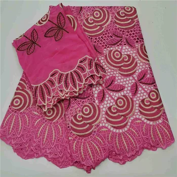 

7 yard Swiss lace fabric 2020 latest Dry lace embroidery African 100% cotton fabrics Swiss voile lace popular Dubai style HL9194