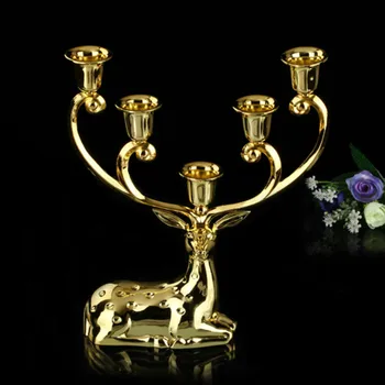 

Reindeer Tealight Candle Holders Metal Nordic Style Light Luxury Candle Holder Modern Dinner Table Bougeoir Home Decor EB50ZT