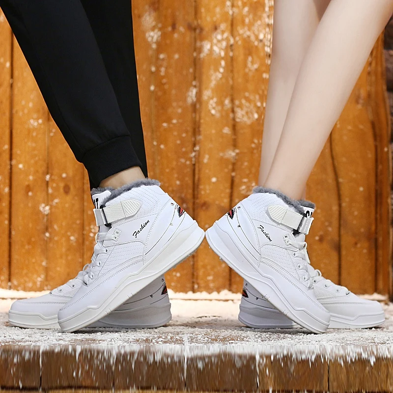 Мужская повседневная обувь женская обувь зимняя хлопковая обувь с высоким берцем маленькие белые туфли обувь для спорта и отдыха теплые мужские кроссовки