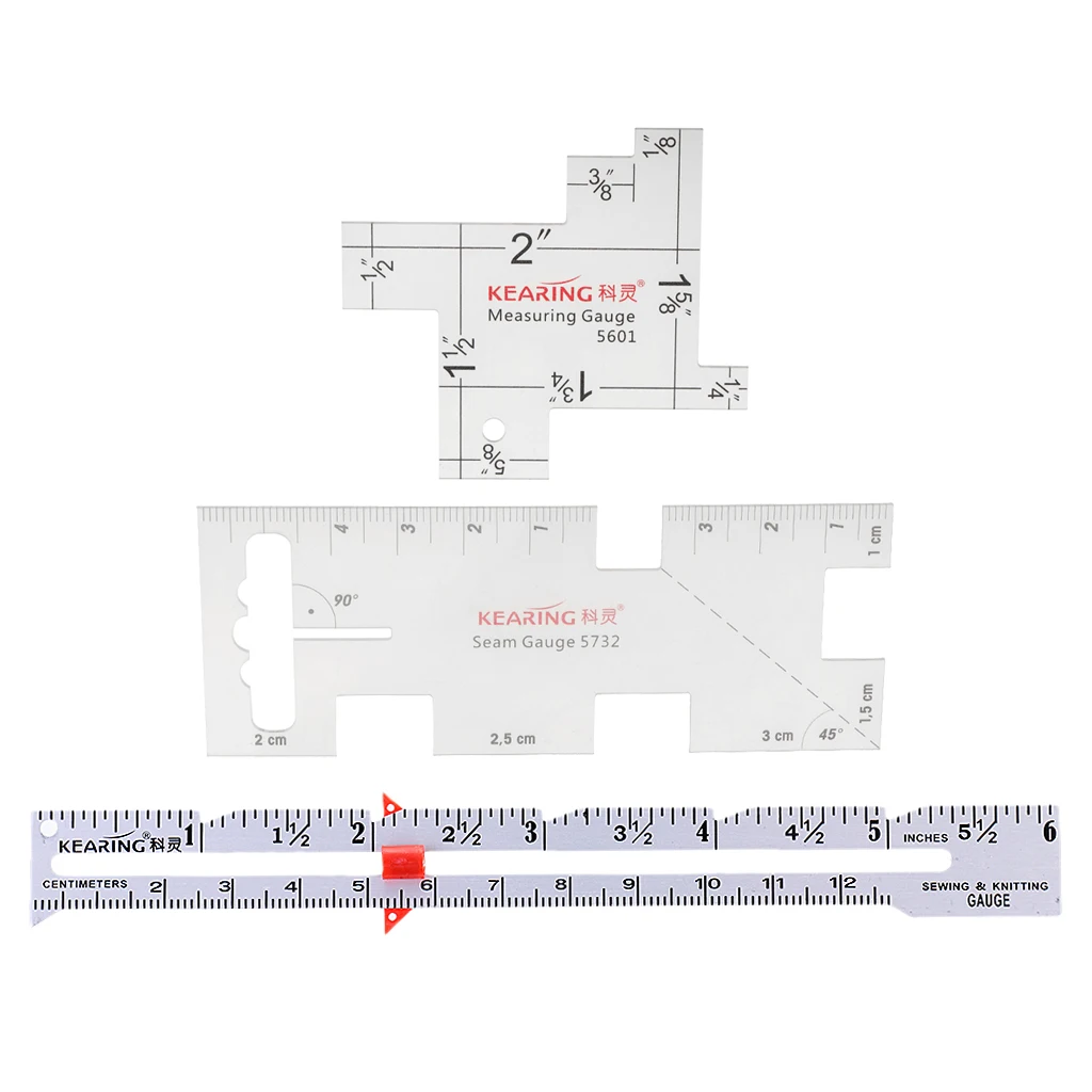 3Pcs/Set Sewing Knitting Measuring Gauge Quilting Ruler for DIY Patchwork