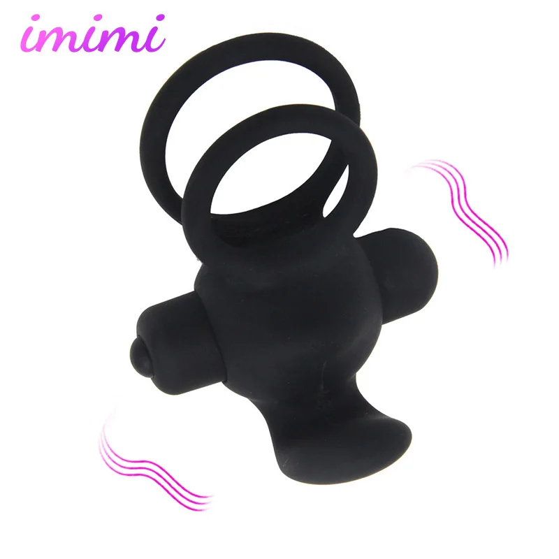 Double Rings Cock Vibrator Male Ring Delay Premature Ejaculation Penis Ball Loop Lock Prostate Massager Male Masturbator Sex Toy Double Rings Cock Vibrator Male Ring Delay Premature Ejaculation Penis Ball Loop Lock Prostate Massager Male Masturbator Sex Toy