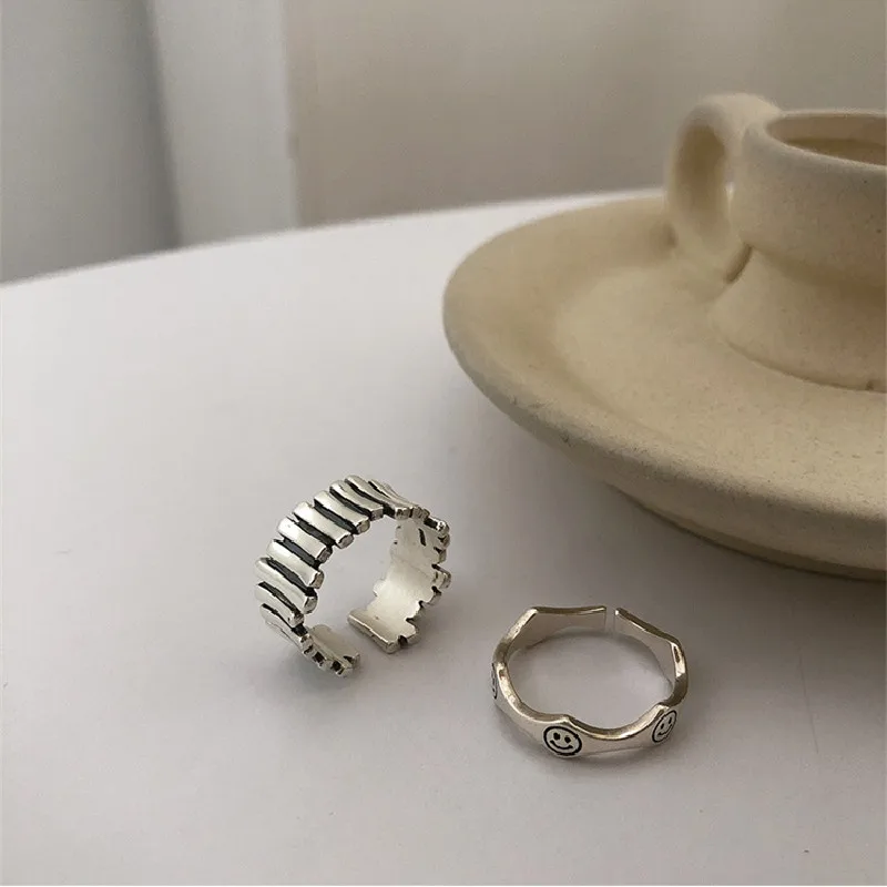 Silver Color Ring silver rings silver ring Man Woman Creative Personality Irregular Splicing Trendy Geometric Simple Fashion Temperament Gifts