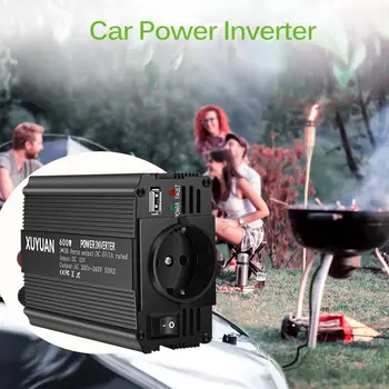 

Car Inverter AC 12V To 220V 600W Auto Car Power Converter Inverter Compatible Adapter Charger Power Converter EU Socket