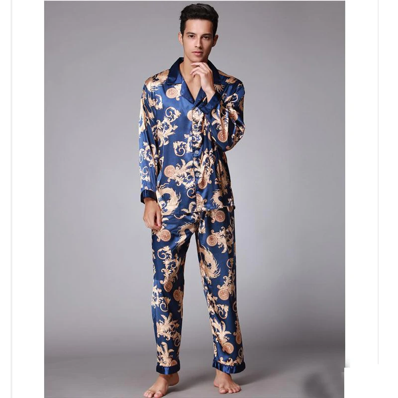 Men-s-Twinset-Pajamas-Sets-Satin-Silk-Turn-down-Collar-Pyjama-Suits-Casual-Sleepwear-Home-Wear (3)