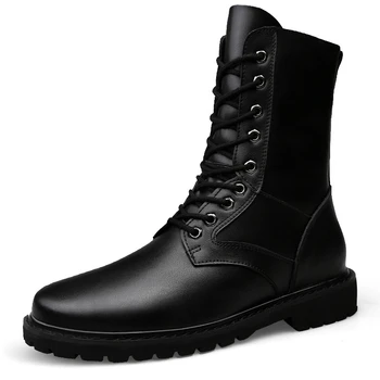 

Top Quality Genuine Leather Men Boots Brand Snow Boots Winter Boot Fur Warm Comfortable Large Size High Boots Size 38-52