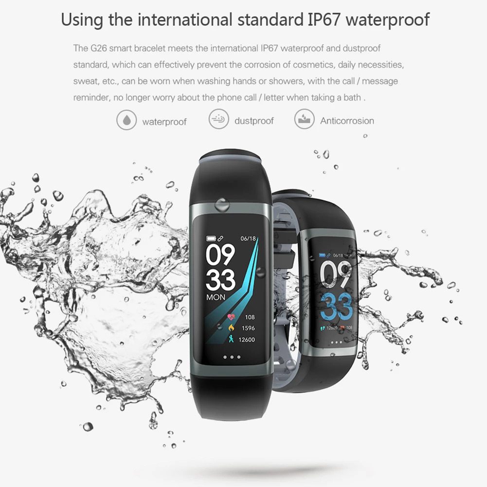 G26 цветной экран Смарт спортивные часы Android IOS Телефон Smartwatch монитор сердечного ритма функции кровяного давления для женщин мужчин малыш
