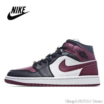 

Original NIke Air Jordan 1 Mid 35th Anniversary Color Matching Men's and Women's Basketball Shoes Size 36-45 CZ4385 016