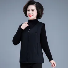 Зимний теплый нагревательный жилет перезаряжаемый вязаный электрический жилет из чистого хлопка умный USB Мужской Женский V воротник электрическая одежда