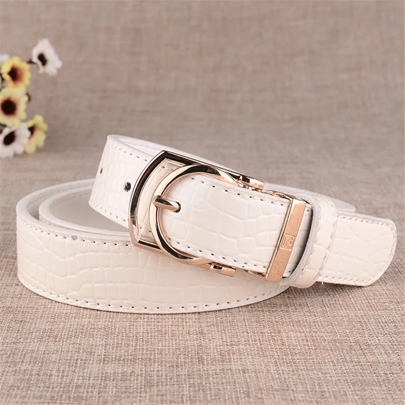 

top Women Imitation Pigskin Belt High Quality Leather Metal Buckle Female Ladies Pants Party Dress Long Belt for Jeans 110cm