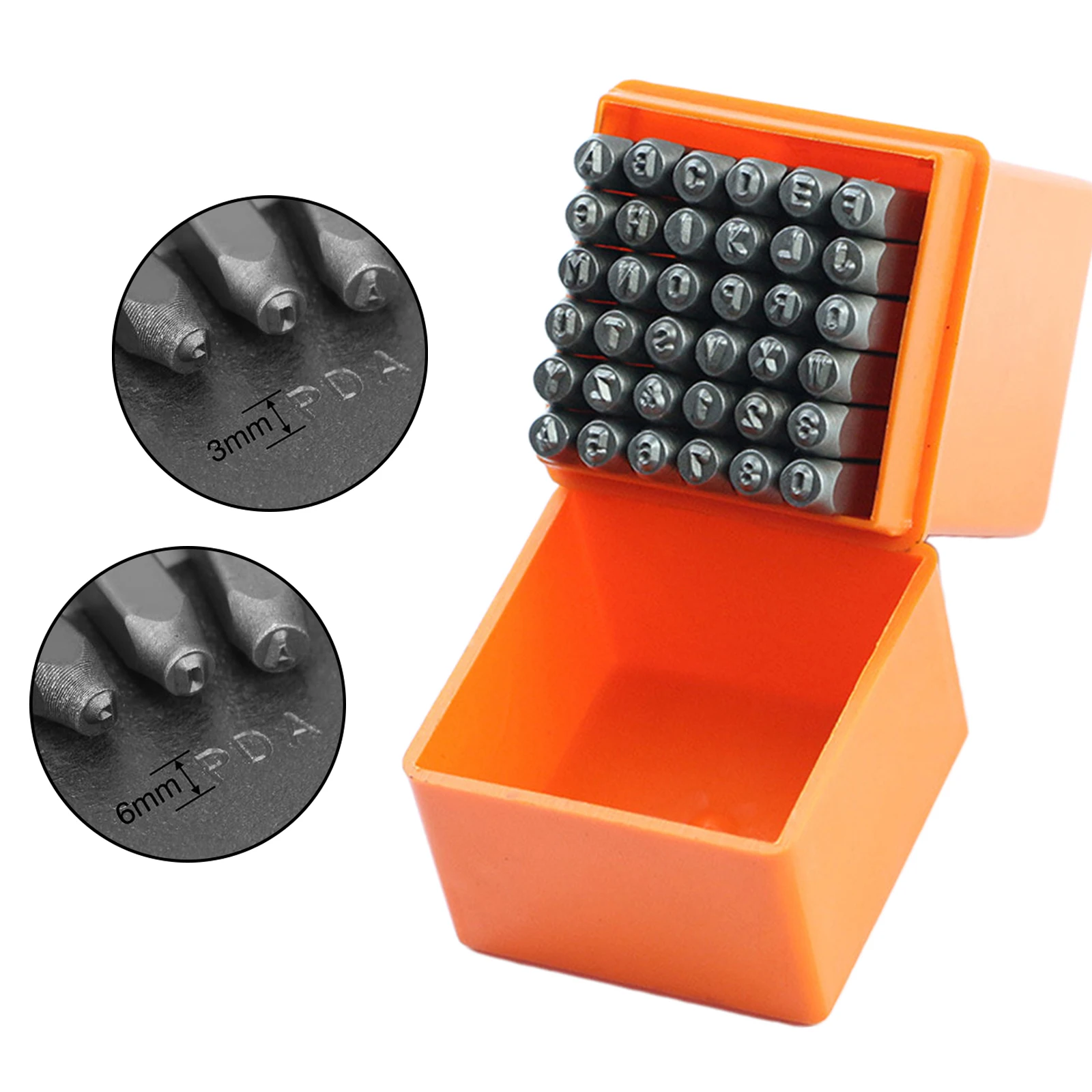 36pcs Number Punch Letter Alphabet A-Z and 0-9 Seal Stamps for DIY Belt Leathercraft Tool 3mm 1/8" or 1/4" (6mm) | Дом и сад