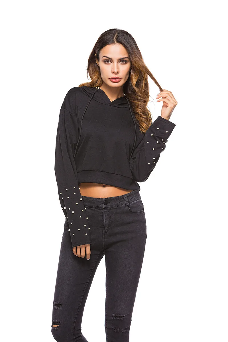 Новые продукты бусы толстовка женская короткая Европа и Америка AliExpress EBay