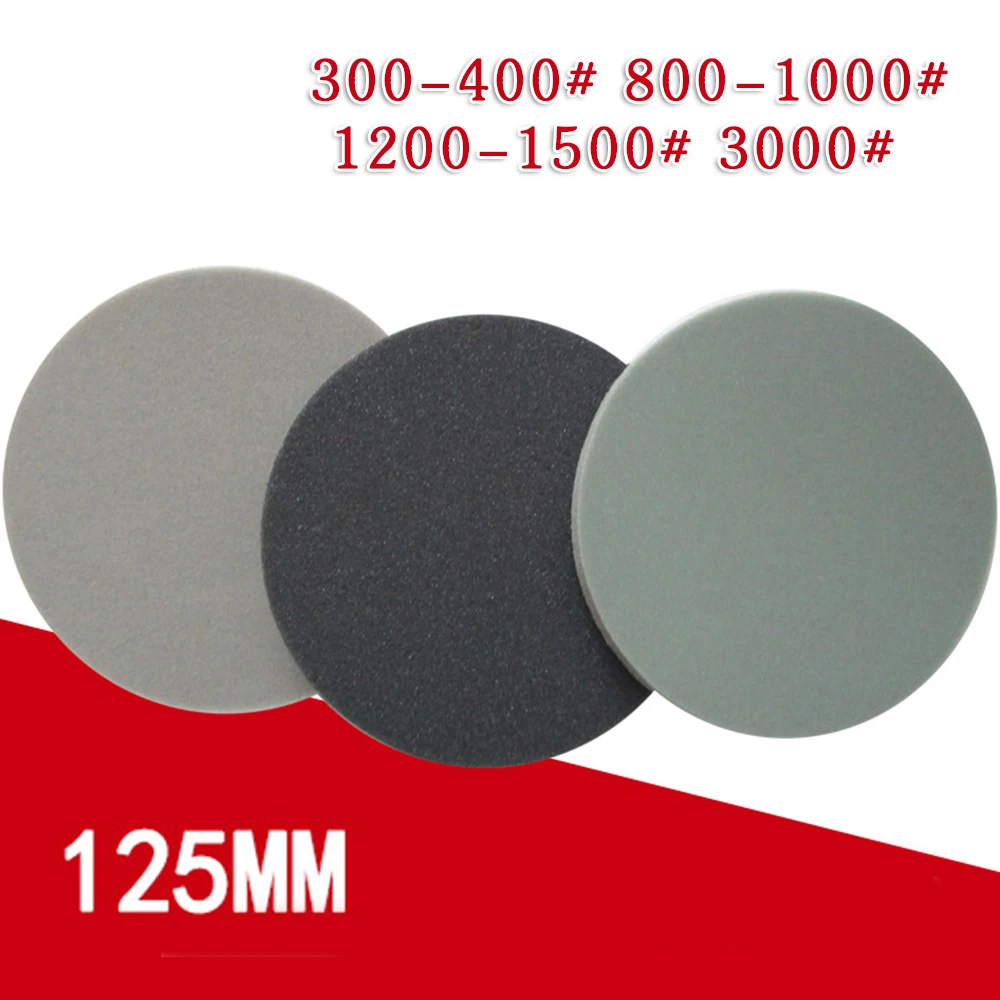 

5 Inch Sponge Disc Sandpaper Dry&Wet Sanding Paper Polishing Tool Dia 125MM Semi-Brittle Corundum Abrasive