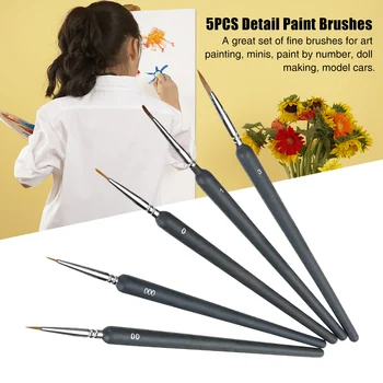 

5pcs/set Professional School Artist Nail Art Miniature Model Maker Watercolor Beginner Fine Tip Detail Paint Brush DIY Drawing