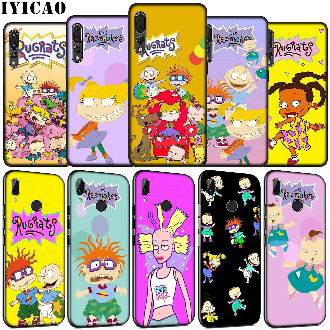 

IYICAO Cartoon Rugrats Funny Soft Silicone Case for Huawei P30 P20 Pro P10 P9 Lite Mini 2017 2016 Black Cover P Smart Z 2019