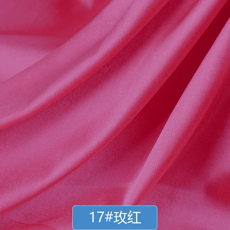 17Rose red color Ледяная шелковая ткань перламутровый искусственный шелк занавеска ткань для банкета сценическая занавеска для шитья свадебного фона Рождественская ткань - Цвет: 17Rose red color