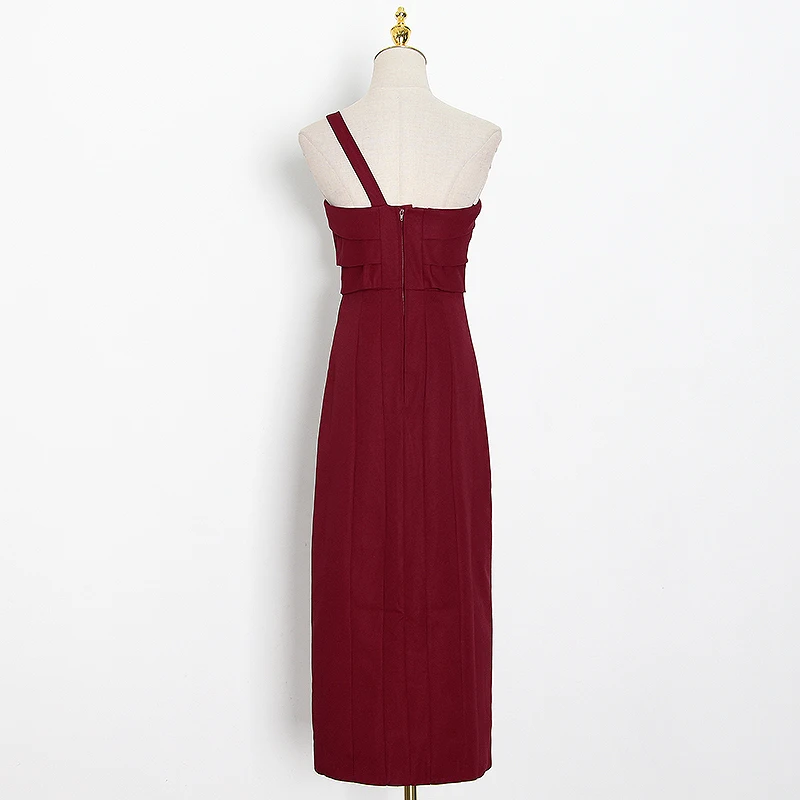 TWOTWINSTYL Asymmetrical Bowknot Dress For Women