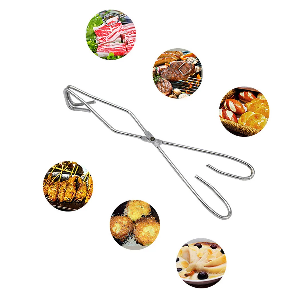 Kitchen multifunctional Long food clip 2Pc BBQ Tongs for Grilling Stainless Steel Barbecue Clip Pizza Bread Clamp Kitchen Tools