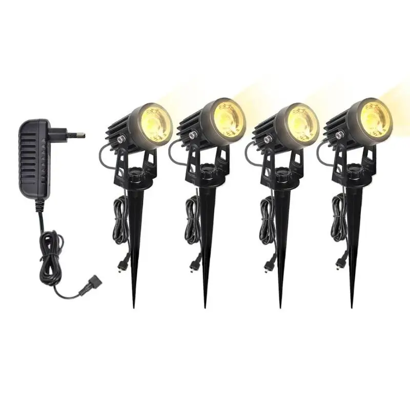 

Four in One 10W LED Lawn Garden Lamps Stable Performance Charging Overload Protection Outdoor Waterproof Inserting Floor Lights